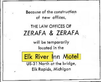 Elk River Motel (Elk River Inn) - Nov 1970 Ad
